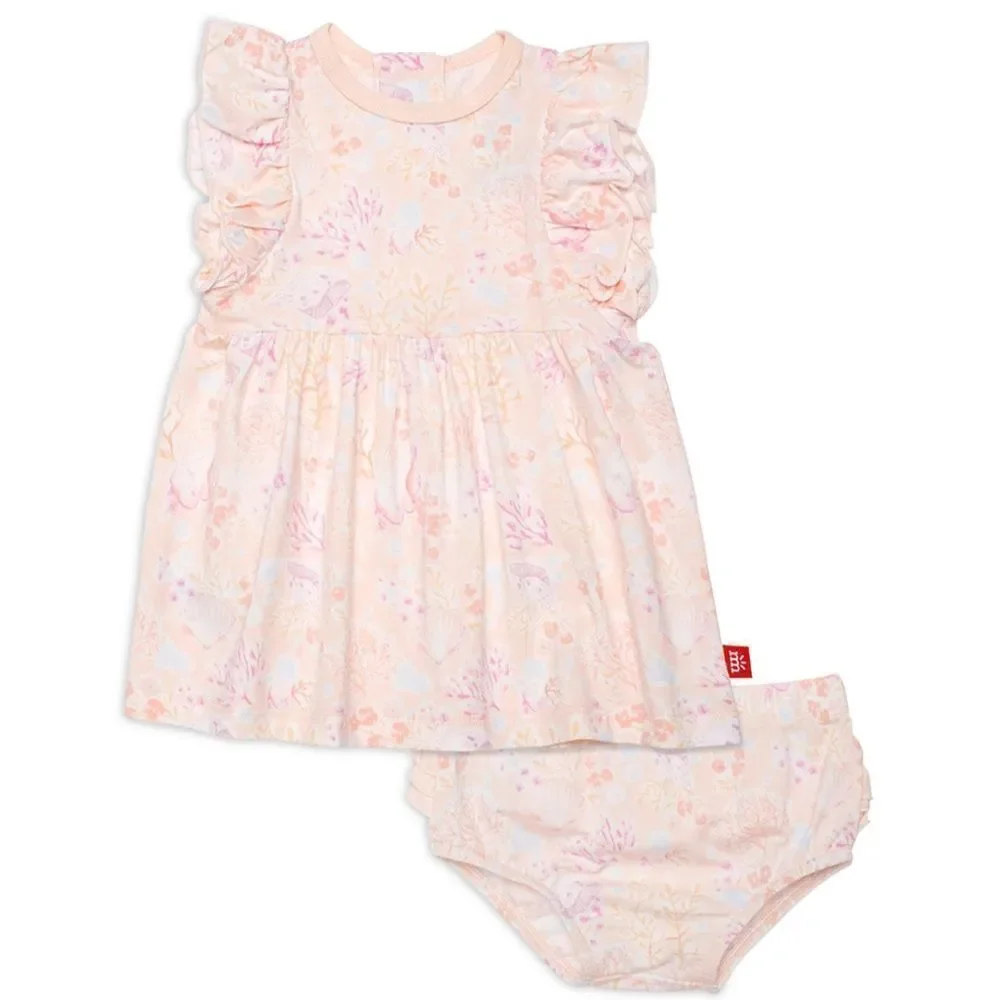 NWT MAGNETIC ME CORAL FLORAL PRINTED DRESS 2 PIECE